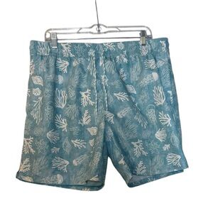 Goodfellow & Co Men's Swim Trunks Ocean Print Size Large Light Blue Summer